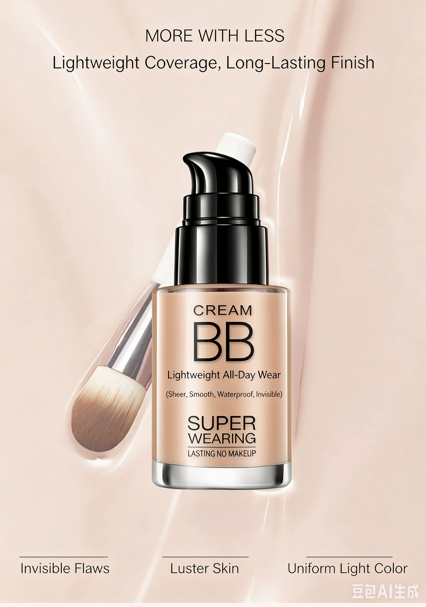Lightweight BB Cream, Moisturizing Primer, Long-Lasting Foundation, Cosmetics for Brightening and Even Skin Tone