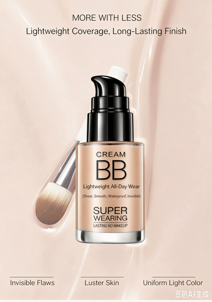 Lightweight BB Cream, Moisturizing Primer, Long-Lasting Foundation, Cosmetics for Brightening and Even Skin Tone