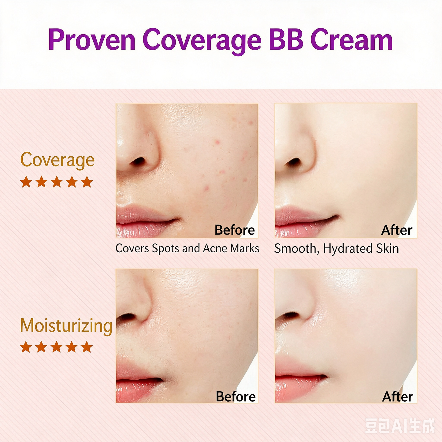 Lightweight BB Cream, Moisturizing Primer, Long-Lasting Foundation, Cosmetics for Brightening and Even Skin Tone