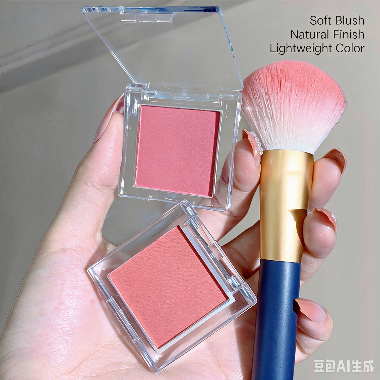 Single-Shade Blush, Highlighter, Matte Nude Makeup, Natural Glow, Contouring, Highlighting, Dimension-Enhancing Eyeshadow, Cosmetics