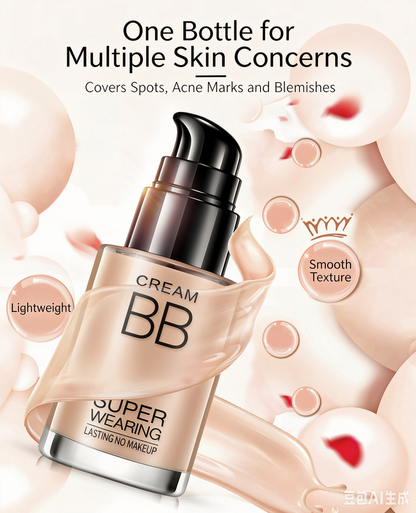Lightweight BB Cream, Moisturizing Primer, Long-Lasting Foundation, Cosmetics for Brightening and Even Skin Tone