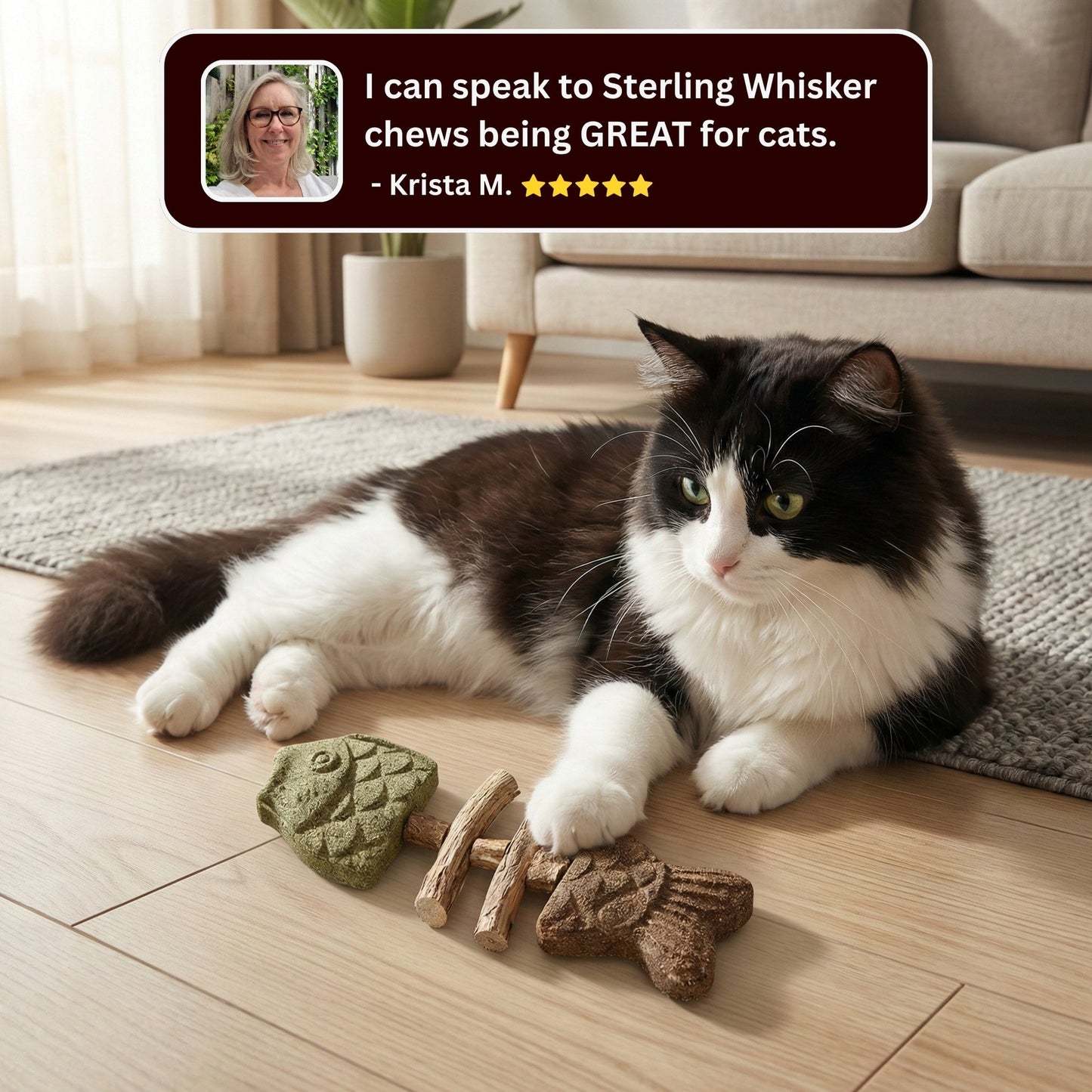 🌿 Catnip & Silvervine Chew Sticks 🐱 | Helps Clean Teeth & Freshen Breath | Encourages Healthy Chewing and Play | Natural Interactive Toy for Kittens & Adult Cats